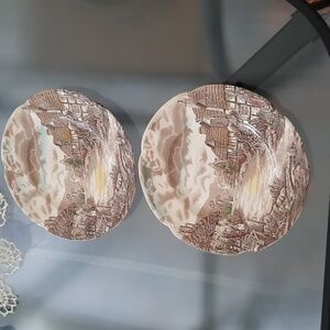 Set of 2 Vintage Johnson Bros Olde English Countryside Ironstone 10" plates